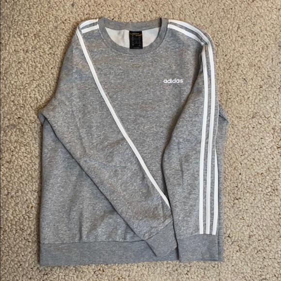 adidas Tops - Adidas 3 Stripe Fleece Gray NWOT